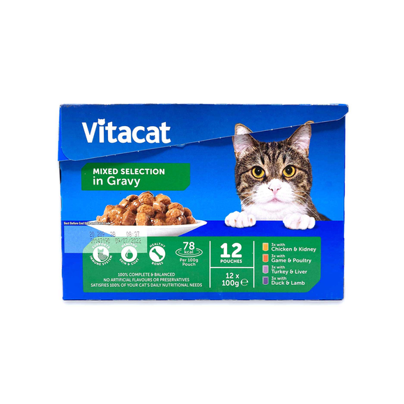 Vitacat Cat Food Pouches - Mixed Selection In Gravy 12x100g